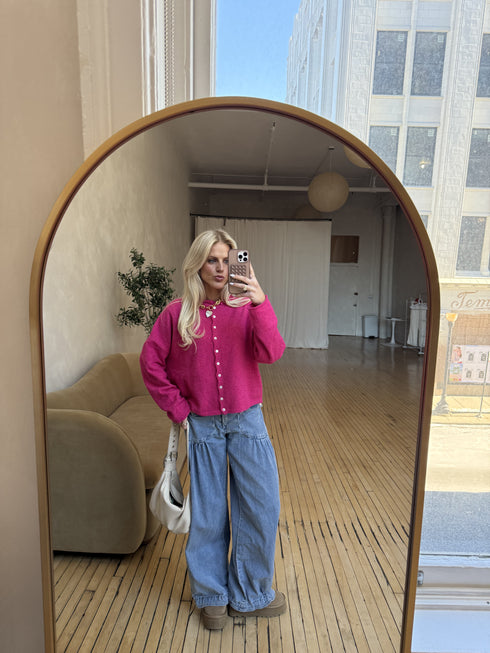 Coco Cutie Cardigan // Fuschia